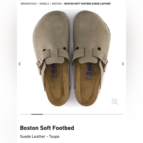 Birkenstock Boston Soft Footbed Suede Leather Taupe - Picture 1 of 4